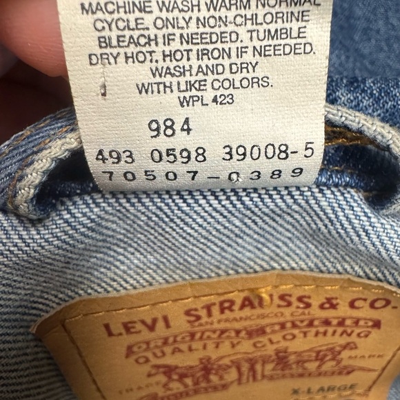 Levis Strauss Red Tab Jean Denim Trucker Jacket Mens sz XL Vintage 90s W… - Picture 11 of 11